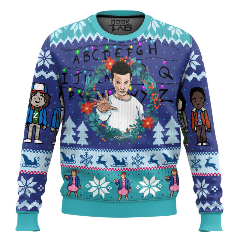 Hooktab Eleven Stranger Things Ugly Christmas Sweater