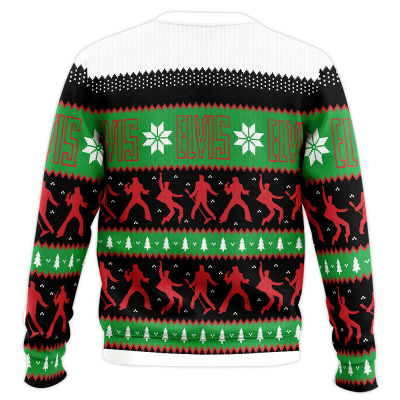 Hooktab Elv Dancing Elvis Presley Ugly Christmas Sweater Hooktab Elv Dancing Elvis Presley Ugly Christmas Sweater