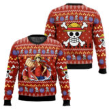 Hooktab Emperor Luffy One Piece Ugly Christmas Sweater