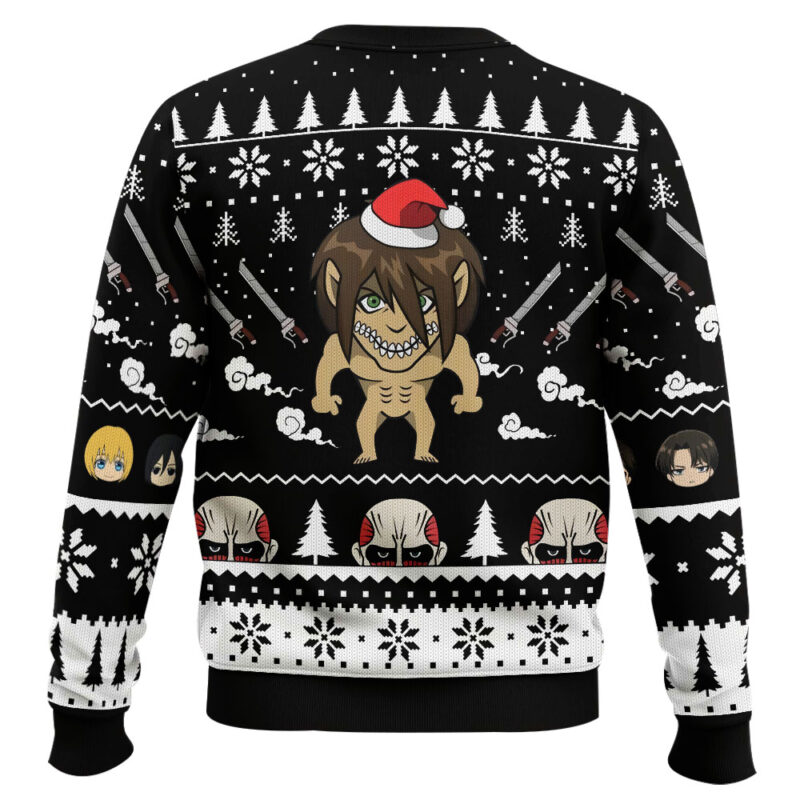 Hooktab Eren Attack On Titan Ugly Christmas Sweater Hooktab Eren Attack On Titan Ugly Christmas Sweater