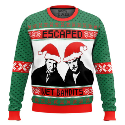 Hooktab Escaped Wet Bandits Home Alone Ugly Christmas Sweater