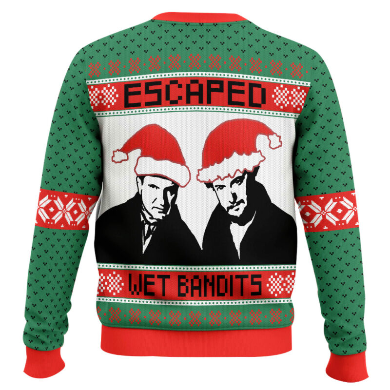 Hooktab Escaped Wet Bandits Home Alone Ugly Christmas Sweater Hooktab Escaped Wet Bandits Home Alone Ugly Christmas Sweater