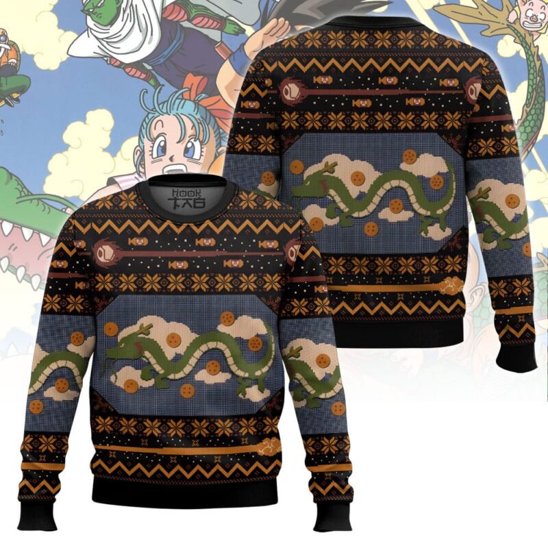 Hooktab Eternal Dragon God Dragon Ball Ugly Christmas Sweater Hooktab Eternal Dragon God Dragon Ball Ugly Christmas Sweater