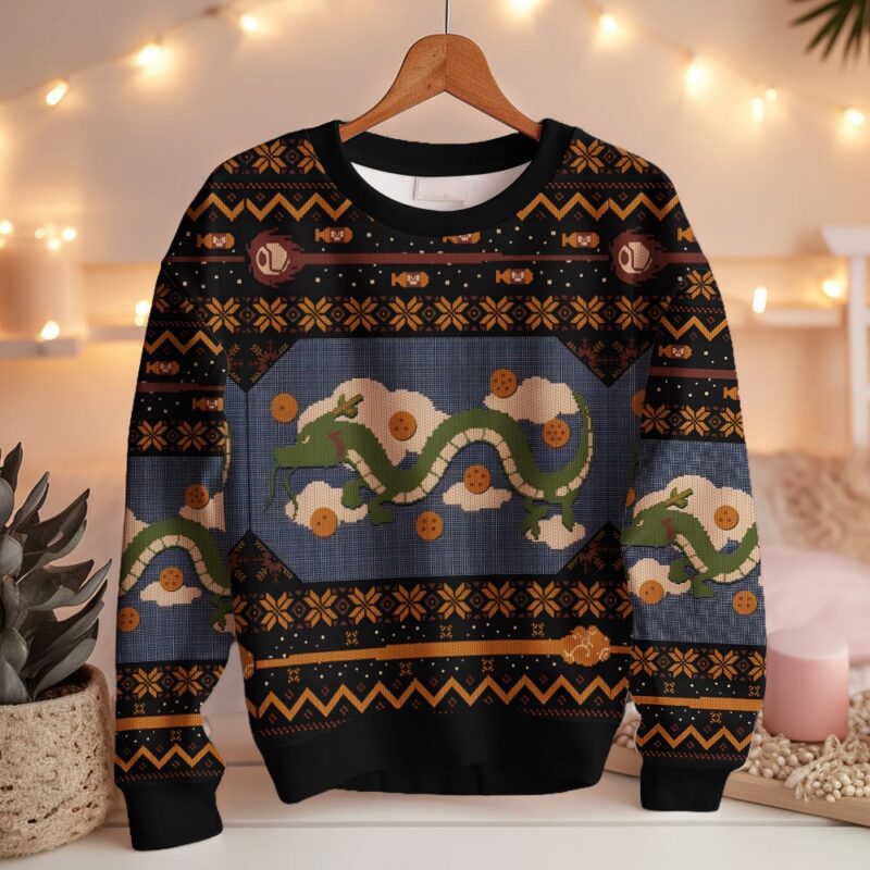 Hooktab Eternal Dragon God Dragon Ball Ugly Christmas Sweater Hooktab Eternal Dragon God Dragon Ball Ugly Christmas Sweater