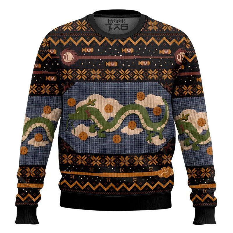 Hooktab Eternal Dragon God Dragon Ball Ugly Christmas Sweater