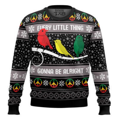 Hooktab Every Little Thing Gonnar Be Alright Bob Marley Ugly Christmas Sweater