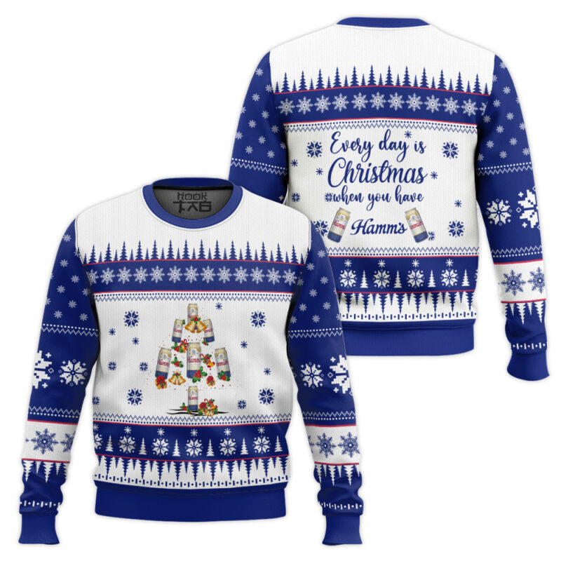Hooktab Everyday Is Christmas When U Have Hamm’s Beer Ugly Christmas Sweater Hooktab Everyday Is Christmas When U Have Hamm’s Beer Ugly Christmas Sweater