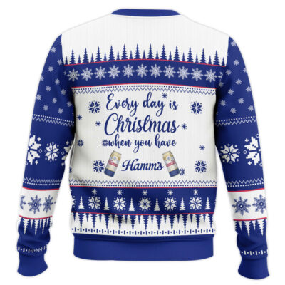 Hooktab Everyday Is Christmas When U Have Hamm’s Beer Ugly Christmas Sweater