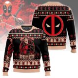 Hooktab Everyone Loves Petter Deadpool Ugly Christmas Sweater