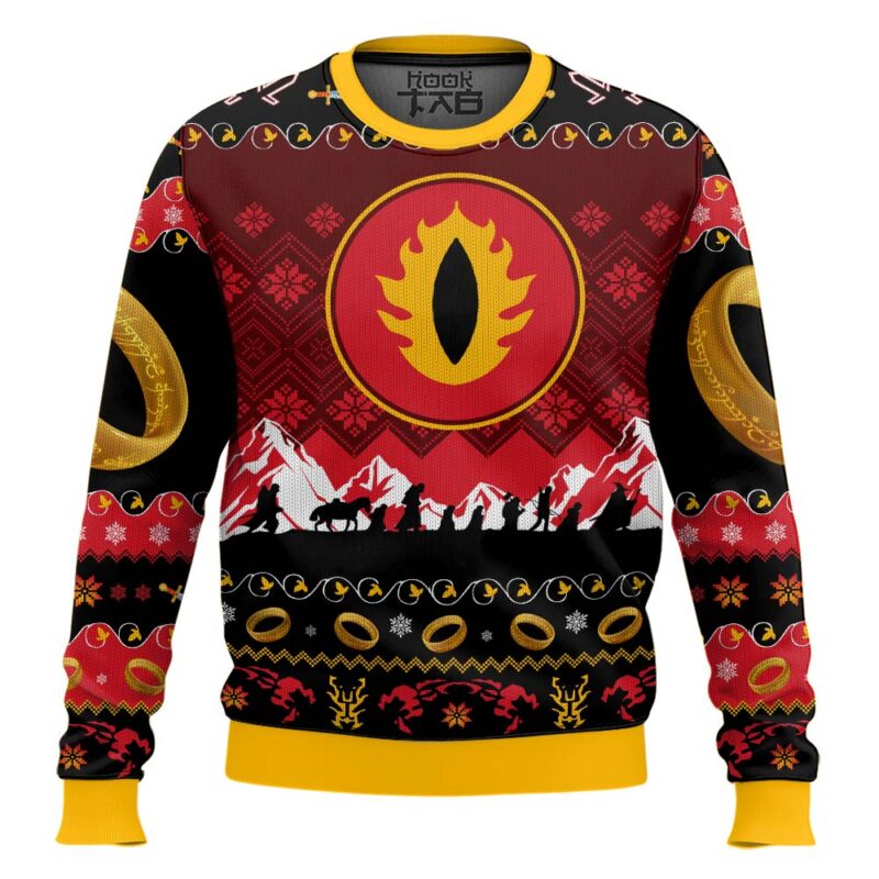 Hooktab Eye Of Sauron The Lord Of The Rings Ugly Christmas Sweater