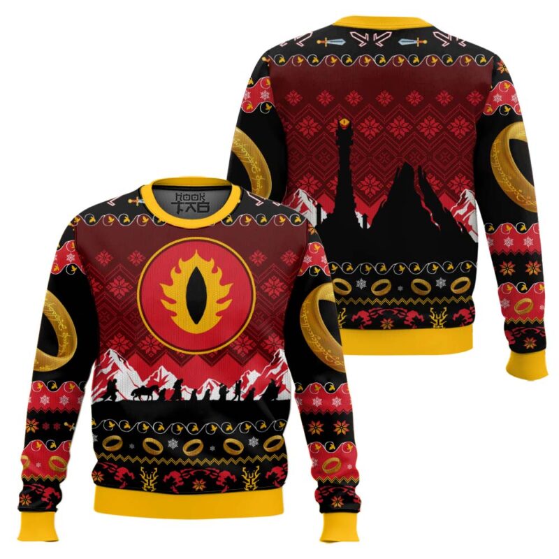 Hooktab Eye Of Sauron The Lord Of The Rings Ugly Christmas Sweater Hooktab Eye Of Sauron The Lord Of The Rings Ugly Christmas Sweater