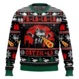 Hooktab Fa-La-La-La Catzila Ugly Christmas Sweater