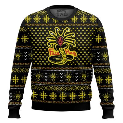 Hooktab Face Hugs Alien Ugly Christmas Sweater