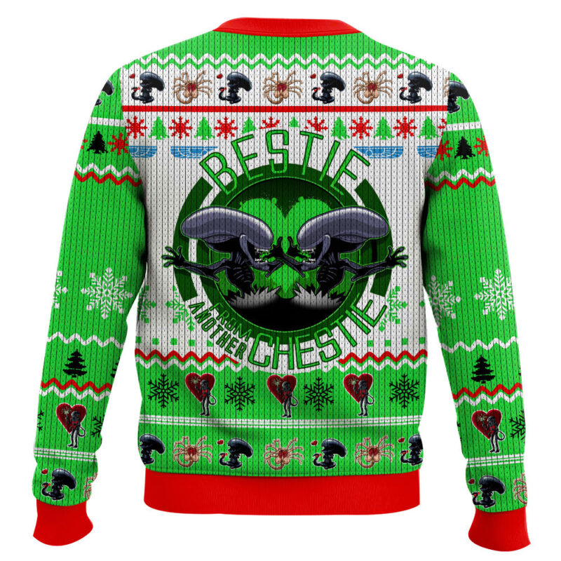 Hooktab Facehugger Free Hugs Alien Ugly Christmas Sweater Hooktab Facehugger Free Hugs Alien Ugly Christmas Sweater