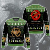 Hooktab Facehugger Likes Your Face Alien Ugly Christmas Sweater