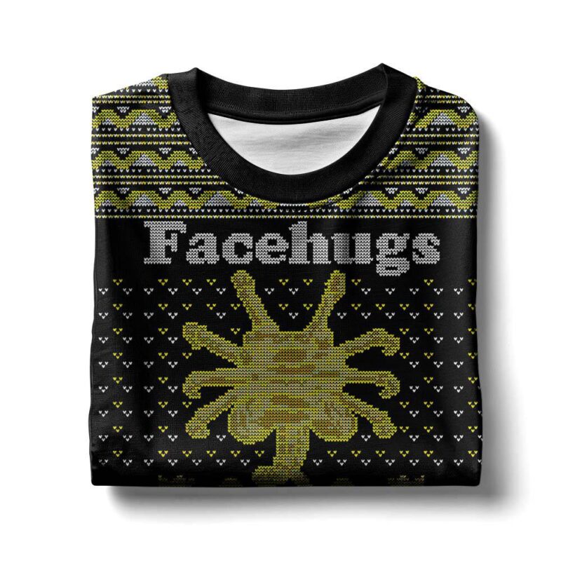 Hooktab Facehugs For Everyone Alien Ugly Christmas Sweater Hooktab Facehugs For Everyone Alien Ugly Christmas Sweater