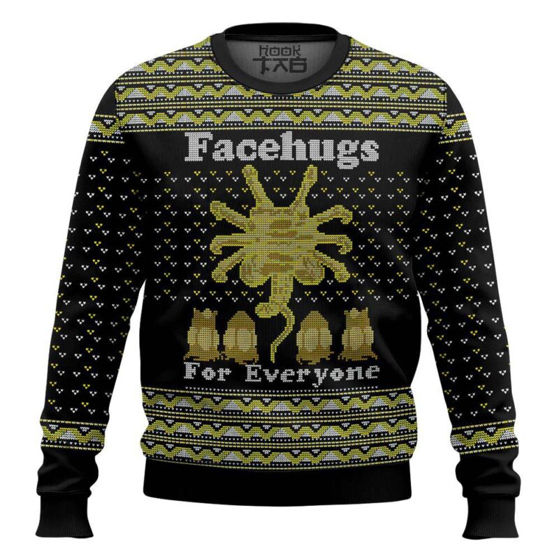 Hooktab Facehugs For Everyone Alien Ugly Christmas Sweater