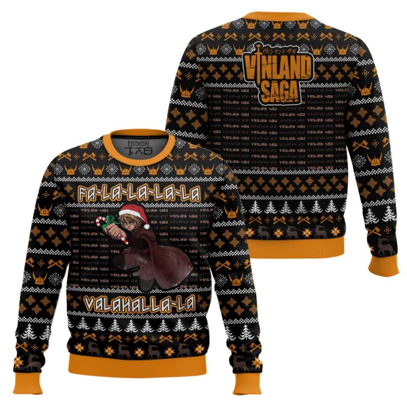 Hooktab Falalala Valahalla Vinland Saga Ugly Christmas Sweater Hooktab Falalala Valahalla Vinland Saga Ugly Christmas Sweater