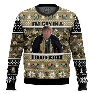 Hooktab Fat Guy In A Little Coat Chris Farley Ugly Christmas Sweater