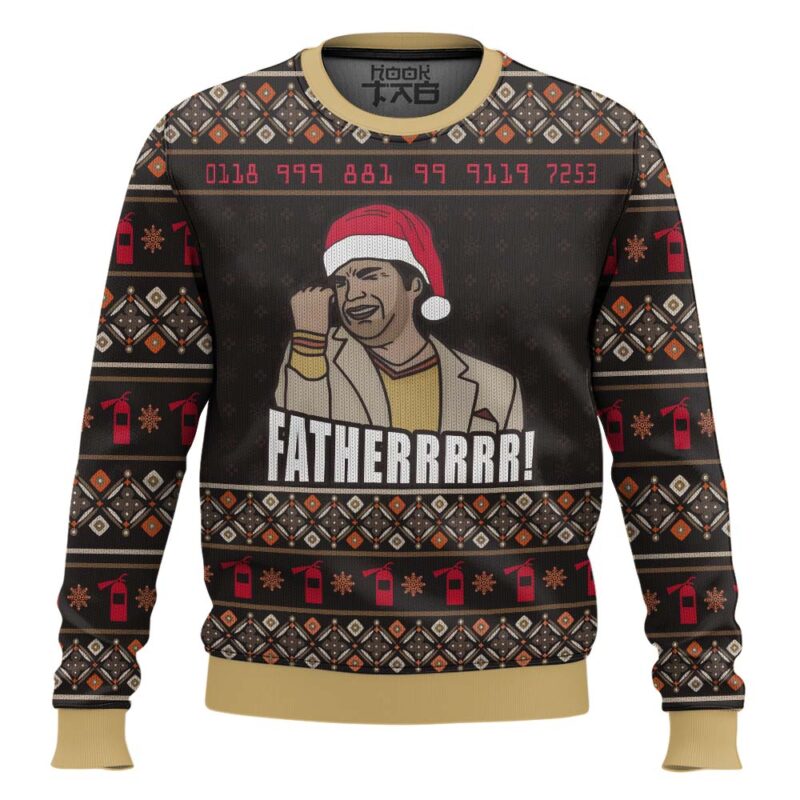 Hooktab Father The IT crowd Ugly Christmas Sweater