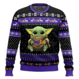 Hooktab FedEx Baby Yoda Ugly Christmas Sweater