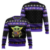 Hooktab FedEx Baby Yoda Ugly Christmas Sweater