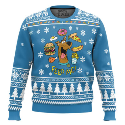 Hooktab Feed Me Scooby Doo Ugly Christmas Sweater