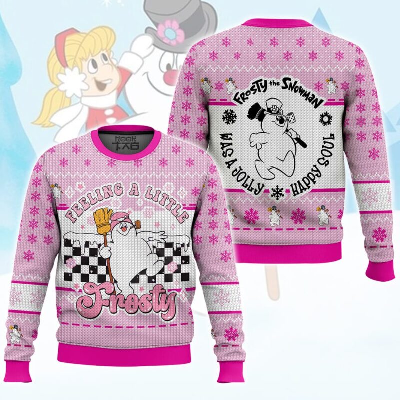 Hooktab "Feeling A Little Frosty" Frosty The Snowman Ugly Christmas Sweater Hooktab "Feeling A Little Frosty" Frosty The Snowman Ugly Christmas Sweater