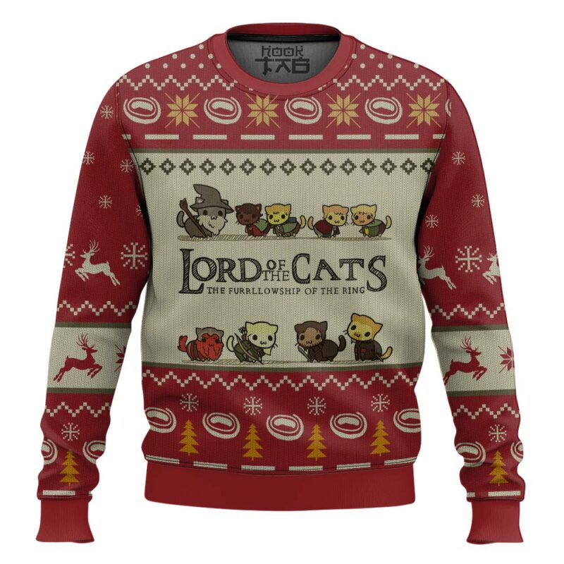 Hooktab Fellowship Of The Cats The Lord Of The Rings Ugly Christmas Sweater
