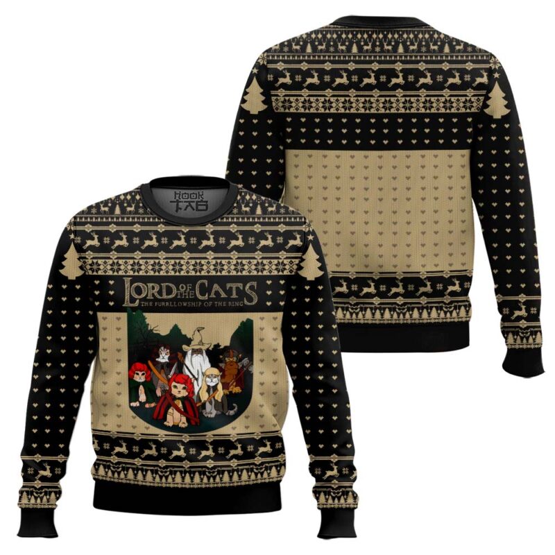 Hooktab Fellowship Of The Ring The Lord Of The Cats Ugly Christmas Sweater Hooktab Fellowship Of The Ring The Lord Of The Cats Ugly Christmas Sweater