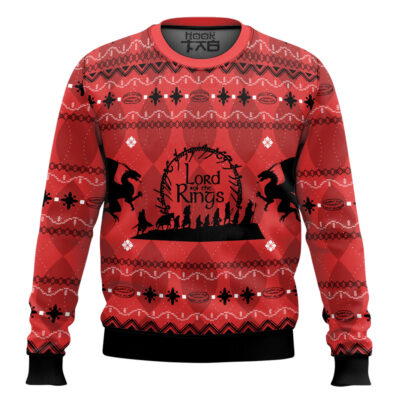 Hooktab Fellowship Silhouette Lord Of The Rings Ugly Christmas Sweater