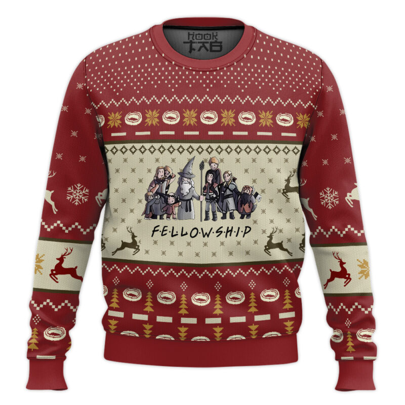 Hooktab Fellowship The Lord Of The Rings Ugly Christmas Sweater