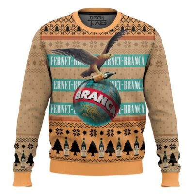Hooktab Fernet-Branca Italian Bitters Ugly Christmas Sweater