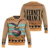 Hooktab Fernet-Branca Italian Bitters Ugly Christmas Sweater