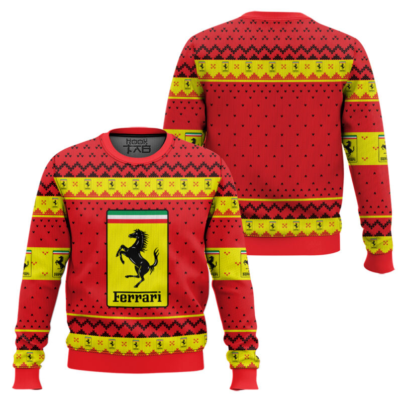 Hooktab Ferrari Ugly Christmas Sweater Hooktab Ferrari Ugly Christmas Sweater