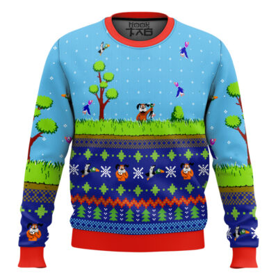 Hooktab Festive Duck Hunt Ugly Christmas Sweater