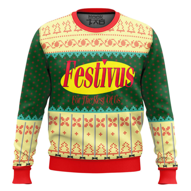 Hooktab Festivus Seinfeld Ugly Christmas Sweater