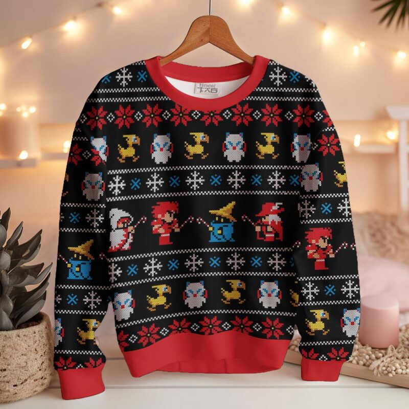 Hooktab Final Fantasy 1987 Ugly Christmas Sweater Hooktab Final Fantasy 1987 Ugly Christmas Sweater
