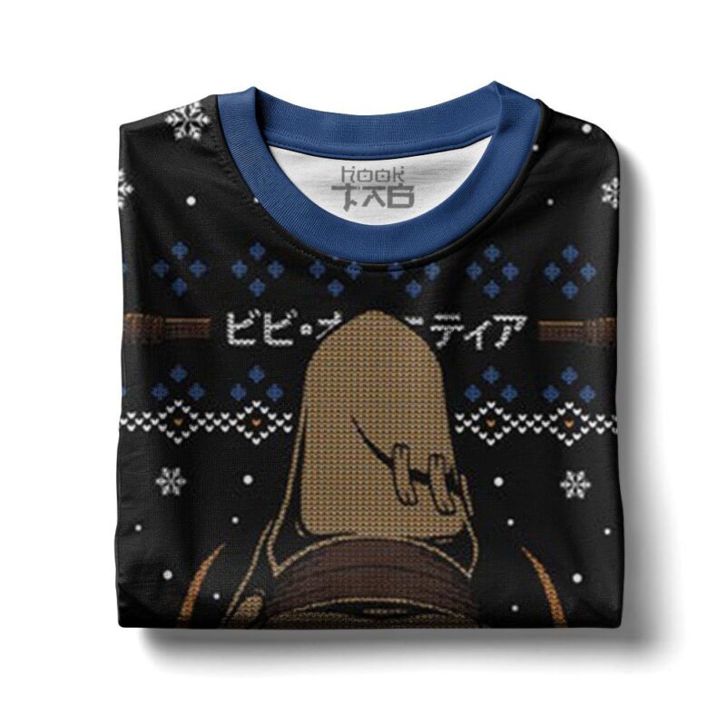 Hooktab Final Fantasy Black Mage Vivi Ugly Christmas Sweater Hooktab Final Fantasy Black Mage Vivi Ugly Christmas Sweater