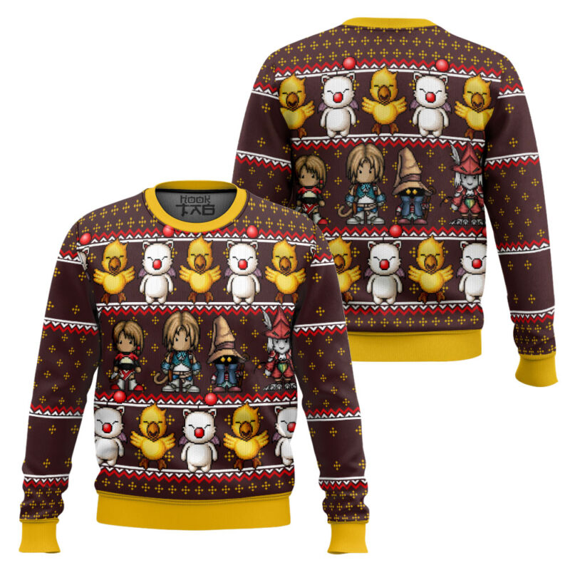 Hooktab Final Fantasy Classic Class Ugly Christmas Sweater Hooktab Final Fantasy Classic Class Ugly Christmas Sweater