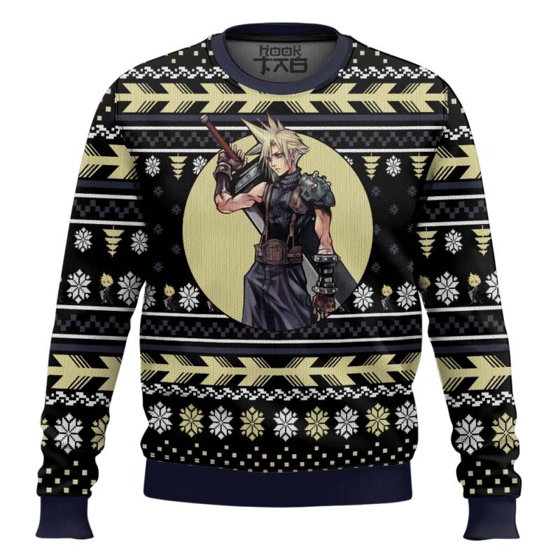 Hooktab Final Fantasy Cloud Ugly Christmas Sweater