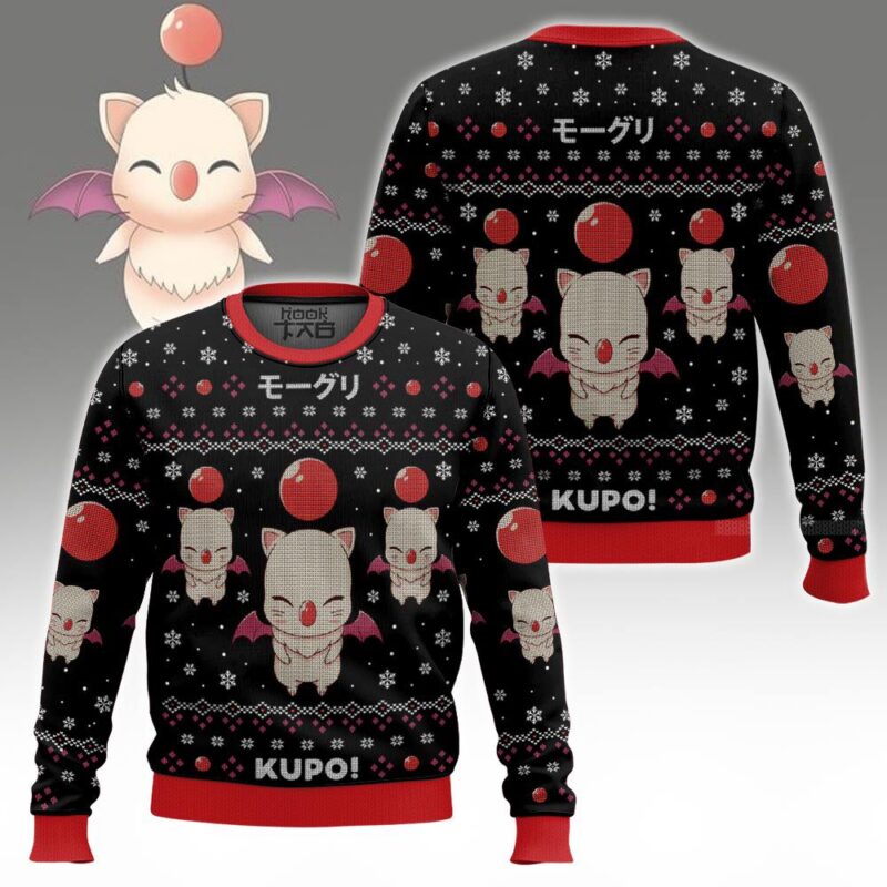 Hooktab Final Fantasy Kupo! Moogle Ugly Christmas Sweater Hooktab Final Fantasy Kupo! Moogle Ugly Christmas Sweater