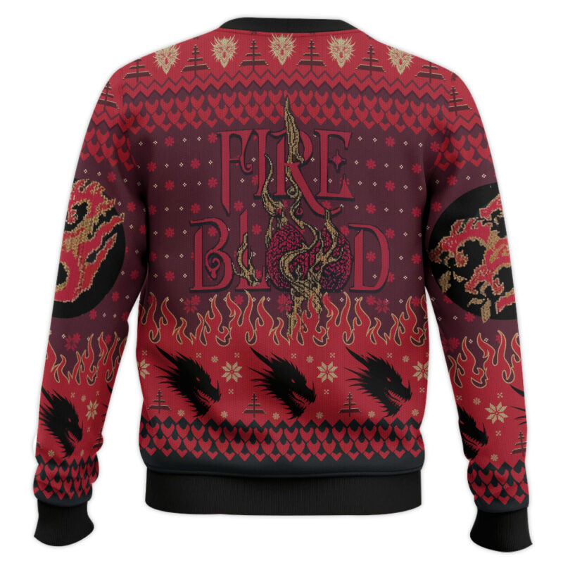 Hooktab Fire And Blood Targaryen Dragon Game Of Throne Ugly Christmas Sweater Hooktab Fire And Blood Targaryen Dragon Game Of Throne Ugly Christmas Sweater