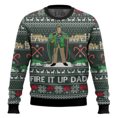 Hooktab Fire It Up Dad National Lampoon’s Vacation Ugly Christmas Sweater