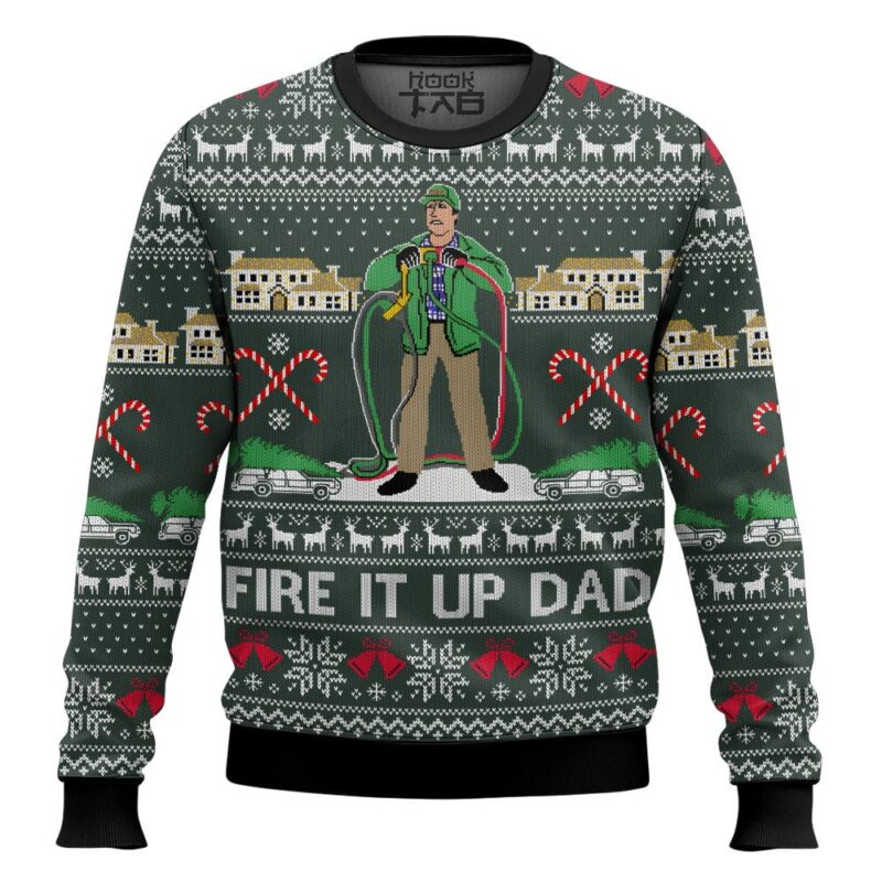 Hooktab Fire It Up Dad National Lampoon’s Vacation Ugly Christmas Sweater