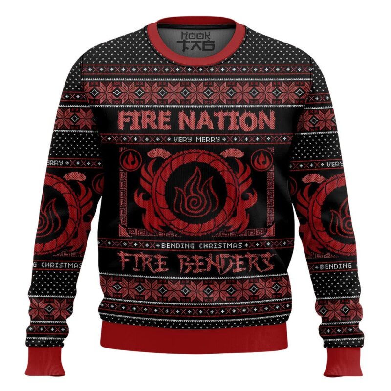 Hooktab Fire Nation Fire Benders Avatar Ugly Christmas Sweater
