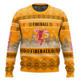 Hooktab Fireball Cinnamon Whisky - Custom Name Ugly Christmas Sweater