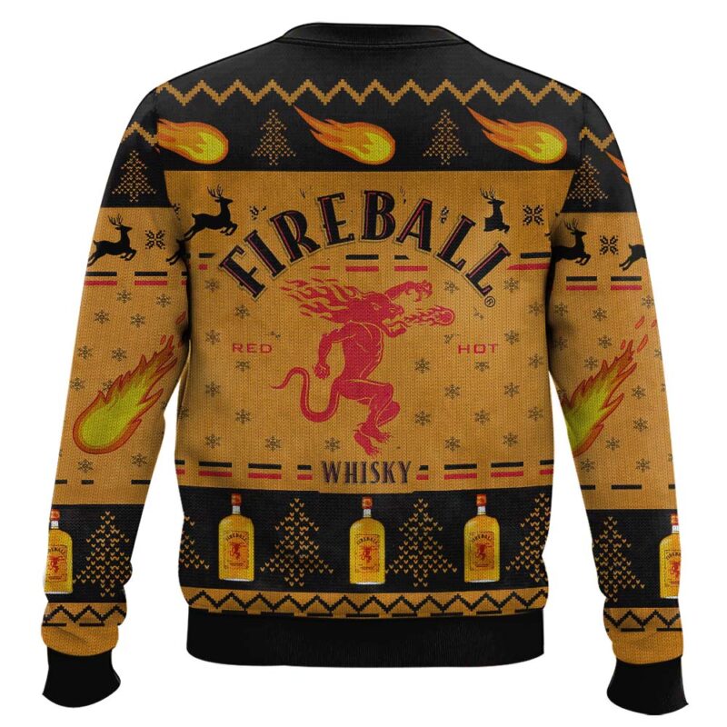 Hooktab Fireball Red Hot Cinnamon Whisky Ugly Christmas Sweater Hooktab Fireball Red Hot Cinnamon Whisky Ugly Christmas Sweater