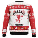 Hooktab Fireball Red Hot Whisky - Custom Name Ugly Christmas Sweater