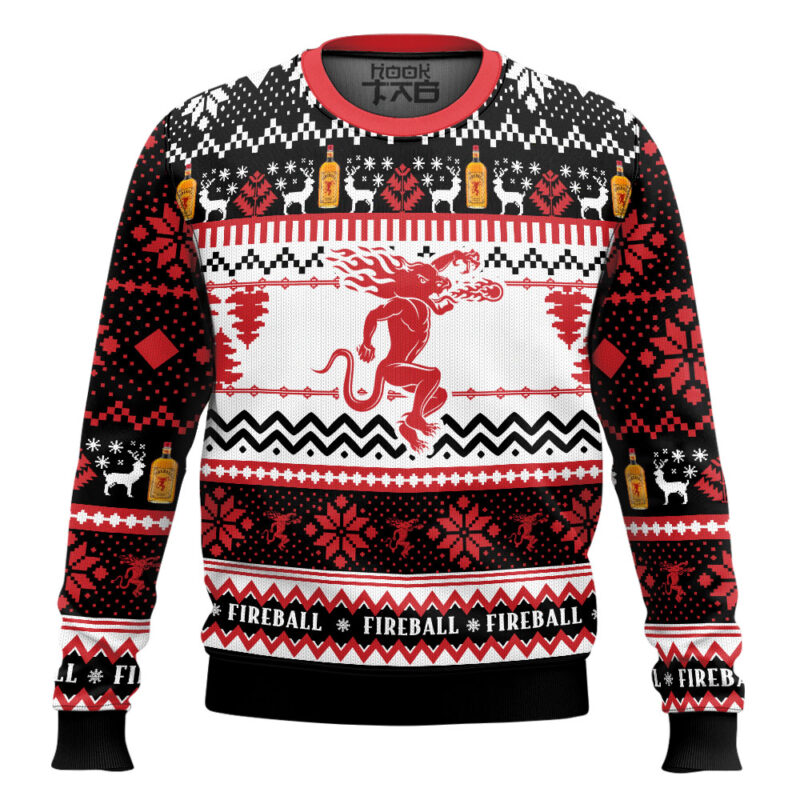 Hooktab Fireball Whiskey Ugly Christmas Sweater